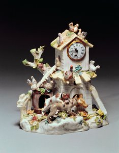 切尔西瓷器农场时钟案例，红锚时期，c.1755